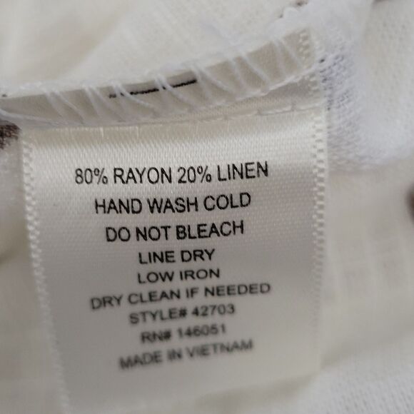 Monteau Semi Sheer Linen Blend Brown V-Neckline Polka Dot Crop Jumper Size XS - Picture 10 of 12